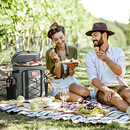 Maelstrom 35/50 Can Insulated Backpack Cooler, Leakproof Soft Lunch Ice Bag - color: Grey, size: 50 Can