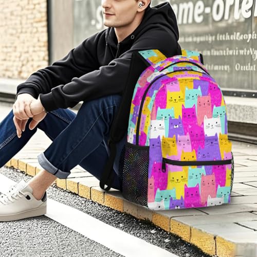 Cat Kids Backpack for Girl Boy Waterproof Kids Back Pack | Cute Animal School Bookbag fit Women Men Lightweight Rucksack Casual Daypack Carry On Bag for Work Hiking Camping Gym Travel - color: Animal Cute Cat