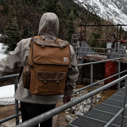 Carhartt 35L Nylon Workday Backpack, Durable Water-Resistant Pack with 15" Laptop Sleeve and Adjustable Shoulder Straps, Tarmac - color: Tarmac