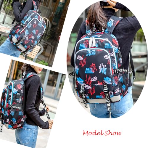 Soccer Player 7 Multifunction Sport Backpack Travel Laptop Football Fans Bag for Men Women (Blue lines - 1) - color: Blue Lines - 1
