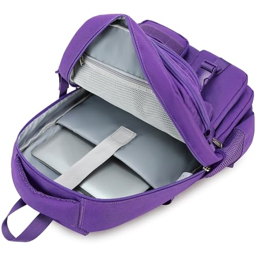 abshoo Large Heavy Duty Backpack For School College Bookbag Casual Multi Pocket Travel Backpacks - color: Dark Purple