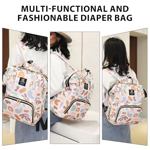 Diaper Bag Backpack for Moms Baby Essentials Travel Tote Nappy Changing Bag with Insulated Pockets,Multi-Waterproof Backpack (Orange) - color: Orange
