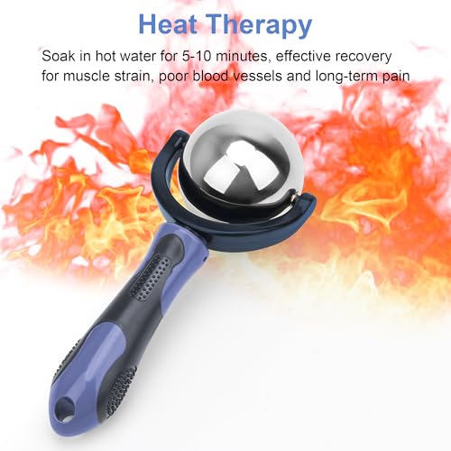 Catcan Cold Massage Roller Ball, Cold Therapy Relief, Portable Fitness Ice Roller Ball with Handle, Great Tool for Back/Neck Pain (Blue) - color: Blue