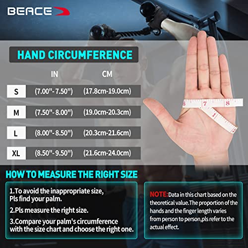 BEACE Full Finger Weight Lifting Gym Gloves with Anti-Slip Leather Palm for Workout Exercise Training Fitness and Bodybuilding for Men & Women - size: Medium