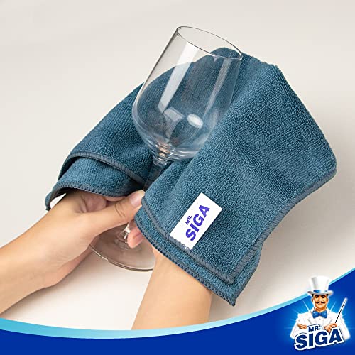 MR.SIGA Microfiber Cleaning Cloth, All-Purpose Microfiber Towels, Streak Free Cleaning Rags, Pack of 12, Light Teal, Size 32 x 32 cm(12.6 x 12.6 inch) - color: Light Teal