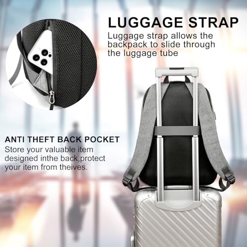 Backpack for School, Teen Backpack, Computer Bag with 2 Compartments, Ergonomic Shoulder Straps, 15.6 Inch Laptop Sleeve, Book Mochilas - Grey - color: Grey, size: 15.6 Inch