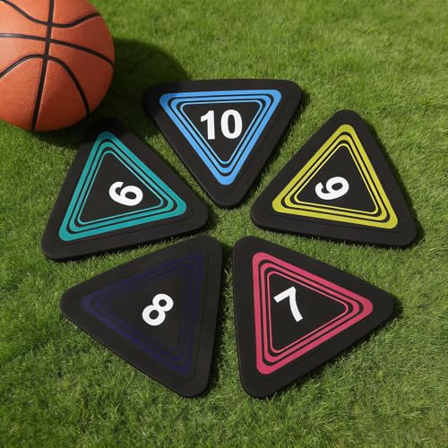 10pcs Numbered Sports Markers, 1-10 Football Training Marker, Anti-Slip Spot Floor Spots for Agility Drills, Basketball, Football Training, Sport Activities