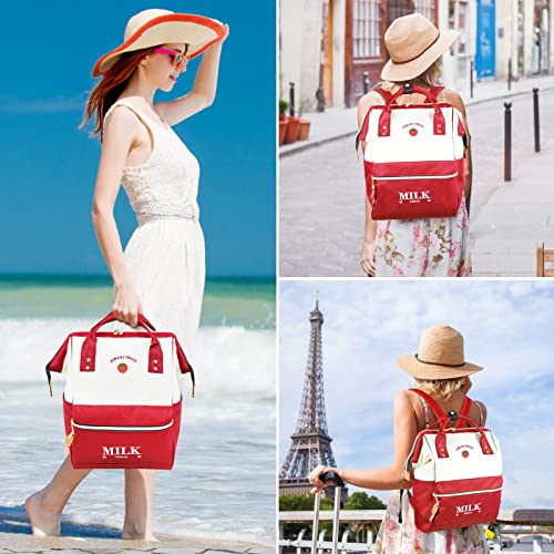 ZOMAKE 15.6 Inch Travel Laptop Backpack for Women Men - Anti Theft Water Resistant Bag Daypack - Computer Bag Business Work Cute Backpacks(Strawberry) - color: Strawberry