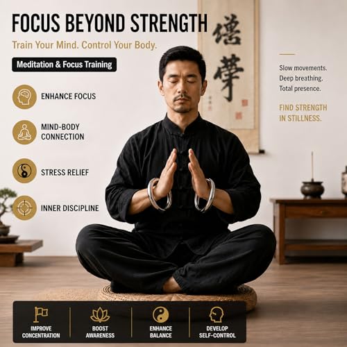 ZooBoo 2pcs Wing Chun Stainless Steel Training Rings (Pair) – Yeung Sau & Sticky Hand Strength Training for Wing Tsun, Siu Lum, and Kung Fu Practitioners - size: Diameter 7.5 CM (2.95 inches)