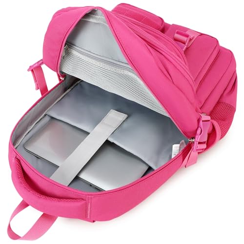 abshoo Large Heavy Duty Backpack For School College Bookbag Casual Multi Pocket Travel Backpacks - color: Hot Pink