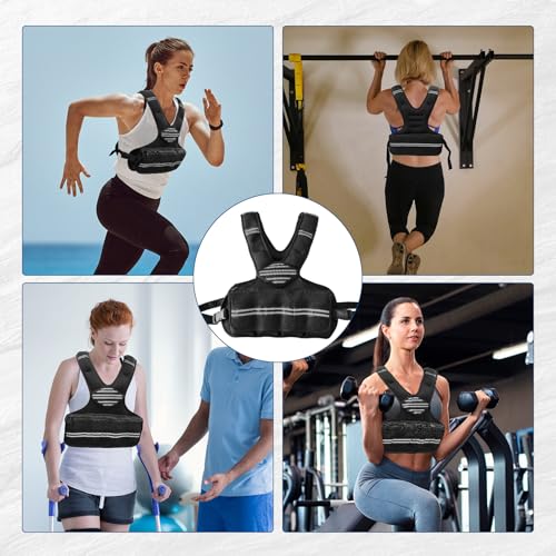 Adjustable Weighted Vest, Neoprene Weight Vest for Jogging,Walking, Running with Reflective Strips and Mesh Pockets - size: 4-20 LBS