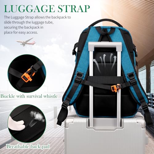 FENGDONG 17.3 inch Large Laptop Backpack Durable Waterproof Travel College Backpack Bookbag for Men & Women Business Backpack with USB Charging Port and Headset Port Light Teal - color: A3-teal