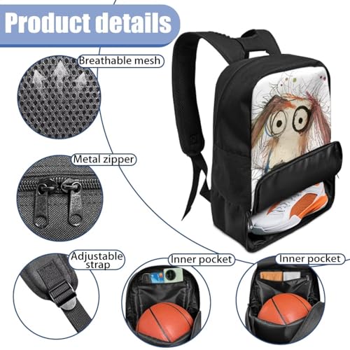 Basketball Backpack With Separate Ball Compartment And Shoes Fit Basketball Volleyball Football - color: Artistic Dog