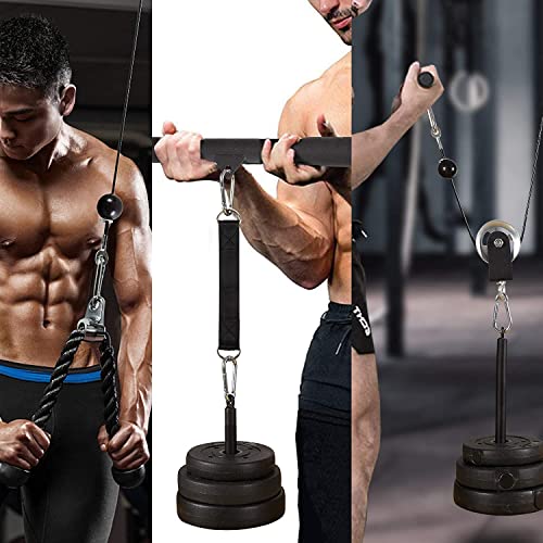 Taeku LAT Pulley System for Home Gym – Strength Training Fitness Equipment Cable Machine for Triceps, Biceps, Back & Shoulder Workouts - color: Bar