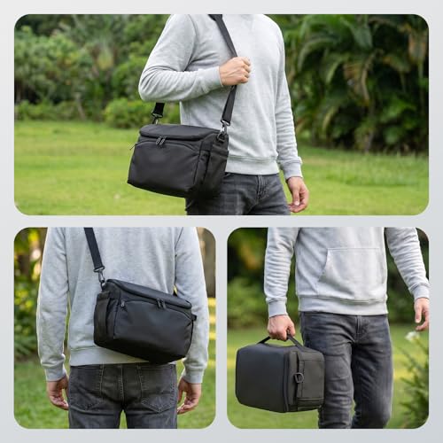 FPVtosky Shoulder Bag for DJI Avata 360/Avata 2/NEO 2/MAVIC 4 PRO/Air 3S Fly More Combo,Sling Carrying bag for Batteries, RC Motion 3, Goggles N3, FPV Controller 3 and other accessories,PU leather