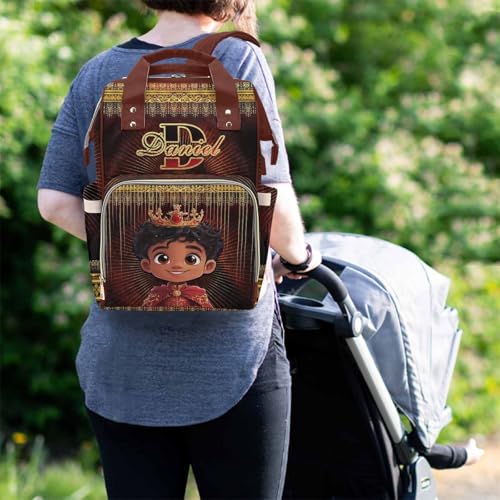 Newcos Custom Name Boy Baby Bags, Personalized Diaper Bag Backpack for Baby Mom, Customized Mommy Bag with Name Water Bottle for Newborn Women Baby Birthday Christmas Travel Tote Bag Birthday Brown - color: Patten 12