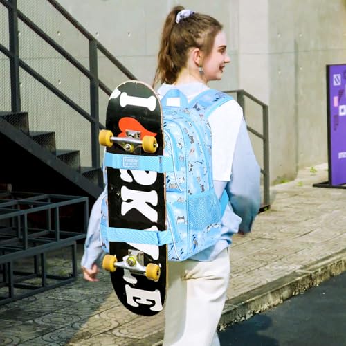 UFNDC Backpack for Girls, 17.5" Water Resistant Cat Galaxy Tie-Dye School Backpacks, Teens Bookbag for Women College Middle - color: Girls Backpack Cloud Cat Blue