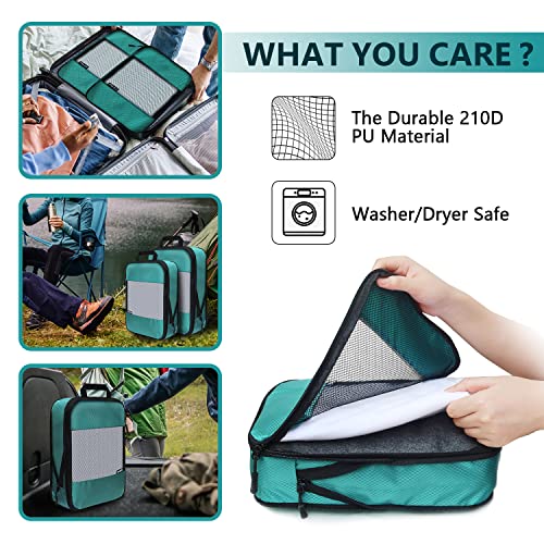 Compression Packing Cubes for Suitcases,5 Set Travel Essentials, Lightweight Luggage Organizer Bags, Travel Cubes for Carry on