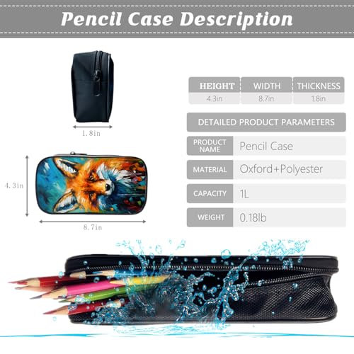 Kids Backpack School Bookbag 16inch Schoolbag With Lunch Box Bag And Pencil Case Set For Boys Girls - color: Fox