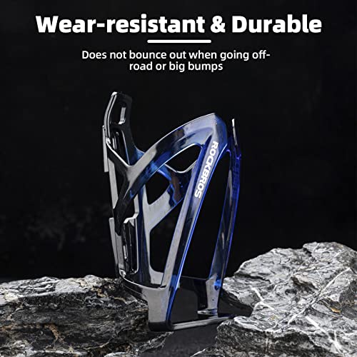 ROCKBROS Bike Water Bottle Holder Ultra-Light Bicycle Bottle Cages with Screws Tool, Universal Bike Cup Holder Rack for Road MTB Bikes… - color: Blue-Black, size: Standard