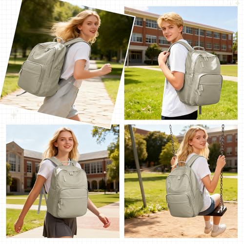 Casual Laptop Backpack for Women Work Travel Daypack Bags, Lightweight Waterproof Backpacks with 2 Large Main Compartments, Anti Theft Slim Sturdy Back Pack, 15” Laptop Sleeve, Brown - color: Brown