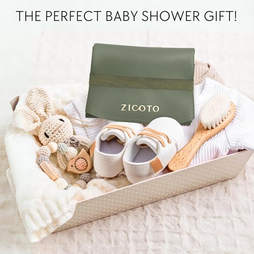 Beautiful Baby Diaper Changing Mat Made of Vegan Leather - Soft & Foldable - color: Sage Green