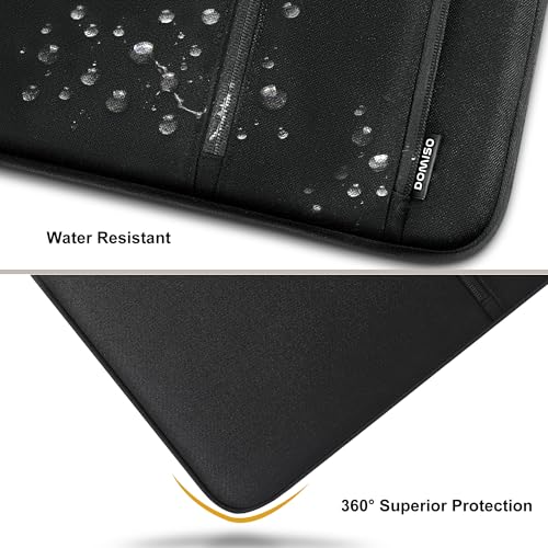 DOMISO 15.6 Inch Laptop Sleeve Case with Handle, Waterproof Shockproof Carrying Cover for 15" MacBook Air M3/M4, MacBook Pro 15/16, Dell XPS 15, HP Spectre, ASUS ZenBook, Black - color: Black, size: 15 - 15.6 inch