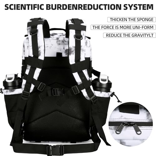 Lovelinks21 45L Tactical Assault Backpack 3 day assault pack with Molle Waterproof backpack Rucksack for Tactical Backpacks (BlackWhite Camo) - color: Blackwhite Camo