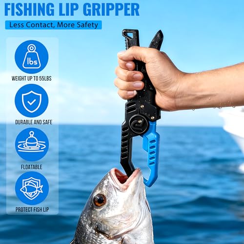 PLUSINNO Fishing Gear,Full Fishing Pole kit Include Fishing Rod and Reel Combo, Tackle Box with Fishing Lures, Fishing Accessories, Fishing Pliers,Fishing Gifts for Men with Fishing Tool Kit - style: Blue Fishing Combo With Fishing Net