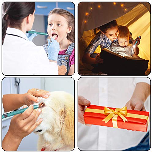 Aokin Medical Pen Light for Nurse Doctor, Reusable LED Medical Penlight Flashlight with Pupil Gauge and Ruler, White Light, Teal - color: Teal