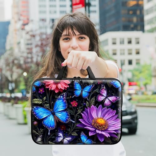 Laptop Sleeve with Handle 10 Inch, Waterproof Laptop Case Bag, Butterfly Flowers Pattern Design Computer Sleeve Compatible with MacBook Air, Pro, HP, Dell, Lenovo, ASUS - color: Butterfly Flowers, size: 10inch(9.7-10.5")