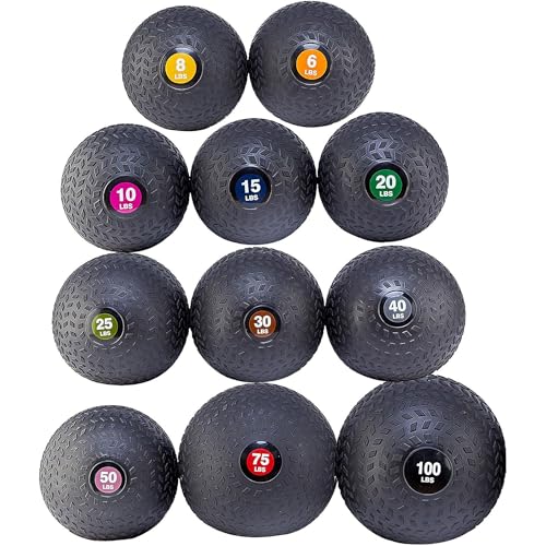 Fitvids Slam Medicine Wall Balls Workout Exercise Fitness Weighted Balls for Cross Training, Strength and Conditioning Exercises, Cardio and Core Workouts - style: 6 Pounds