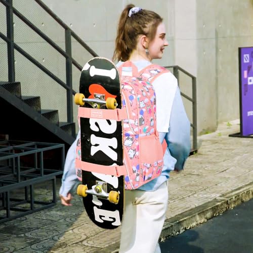 UFNDC Backpack for Girls, 17.5" Water Resistant Cat Galaxy Tie-Dye School Backpacks, Teens Bookbag for Women College Middle - color: Girls Backpack Cloud Cat Pink