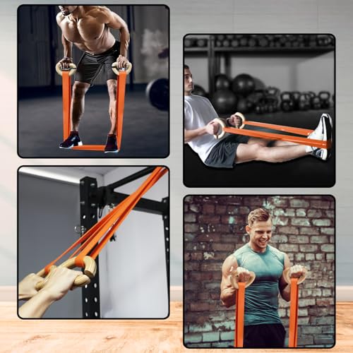 Lights Mountain Wooden Resistance Bands Handles Versatile Exercise Handles with Anti-Slip Grip Tapes for Elastic Band Workouts Home Gym Strength Training and Full-Body Workouts - color: handles with embedded metal plates