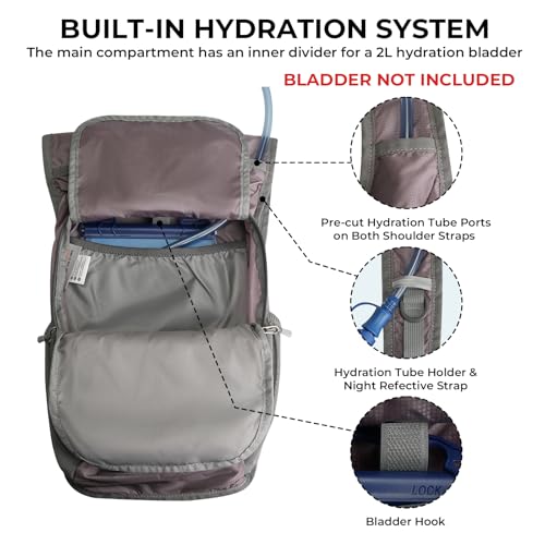 13L Small Hiking Backpack for Women Men, Lightweight Foldable Day pack, Packable Daypack for Travel, Camping (Light Purple) - color: Light Purple
