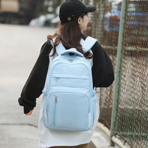 KBTYE Cute School Backpack for Women Men Casual Travel Laptop Backpack Aesthetic Lightweight College Bookbags for Kids(Blue) - color: Blue