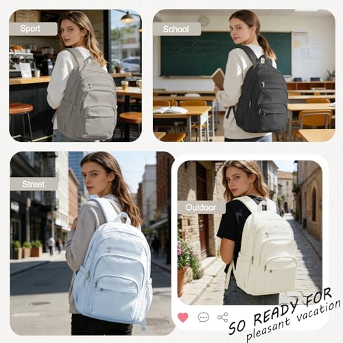 College Backpack For Women Men,Lightweight High School Bag,School Backpack With Lots Of Pockets,Cute Bookbag For Teens Boys Girls,Casual Daypack Backpack For School(Gray Brown) - color: A3-gray Brown
