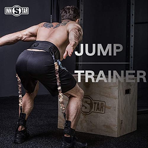 INNSTAR Vertical Jump Trainer for Volleyball Basketball Home Gym, Jump Machine Resistance Bands, Easy to Carry, Adjustable Jump Training Equipment - color: Ocean 70Lbs