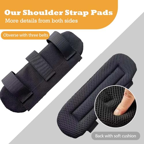 2 Pack Nylon Shoulder Strap Pad Detachable Backpack Strap Pads Breathable Waterproof Shoulder Cushion Pads for Vest Backpacks Plate Carriers Climbing Cycling Travel Guitar Shoulder Bags (Black)