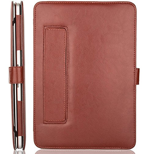 MOSISO Compatible with MacBook Pro 15 inch Retina (A1398, Version 2015/2014/2013/end 2012), PU Leather Portfolio Protective Stand Cover Sleeve, Brown - color: Brown