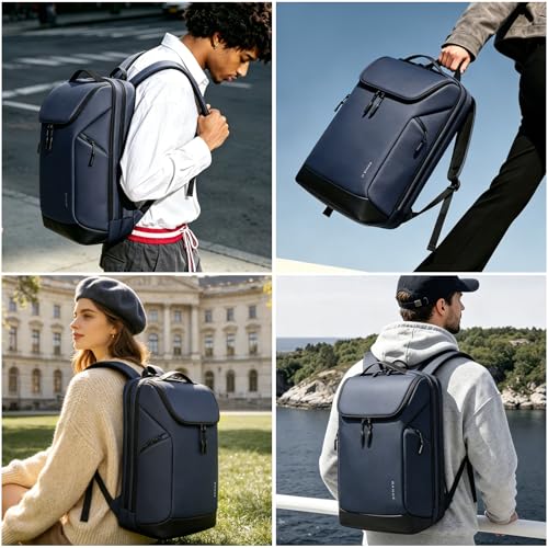 FUTURE AESTHETICS Business Commute Backpack for Men and Women, Waterproof 15.6 Inch Laptop Backpack, Durable Flight-Approved Travel Backpack for Work, Blue - color: Blue
