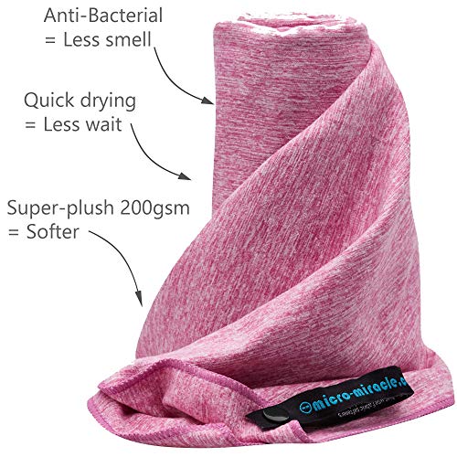 2-Pack Microfiber Towel - XXL Travel Quick Dry and Extra Soft Microfiber Towels, Lightweight and Compact for Gym, Swim Practice, Travel, Backpacking, Camping, RV, Beach, Camping - color: Pink Marle