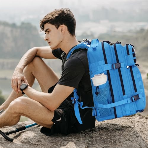 Lovelinks21 45L Tactical Assault Backpack 3 day assault pack with Molle Waterproof backpack Rucksack for Tactical Backpacks (Dark Blue) - color: Dark Blue