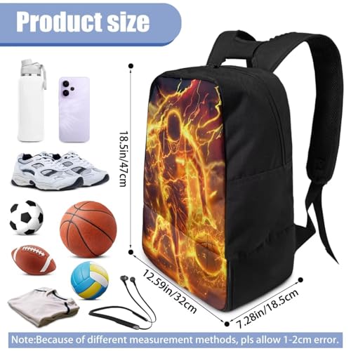 18.5in Basketball Backpack Basketball Bag with Shoe Compartment & Ball Holder, Waterproof Bag for Soccer Volleyball - color: Cool Figure Basketball Print