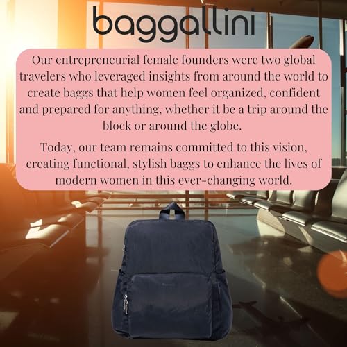 Baggallini Women's Carryall Packable Backpack, French Navy - color: French Navy