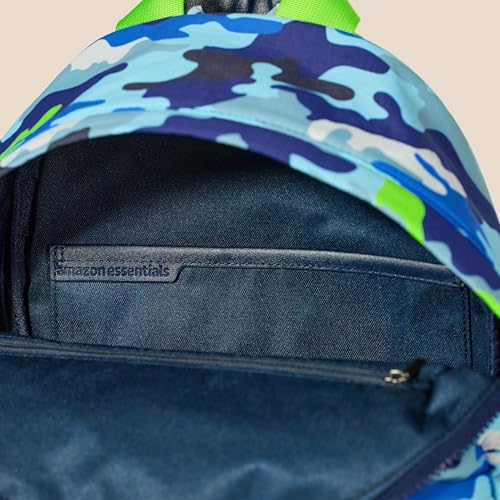 Amazon Essentials Unisex Kids' Backpack for Boys and Girls, Sky Blue Crazy Camo, One Size - color: Sky Blue Crazy Camo