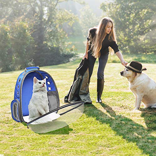 Henkelion Cat Backpack Carrier Bubble Carrying Bag, Small Dog Backpack Carrier for Small Medium Dogs Cats, Space Capsule Pet Carrier Dog Hiking Backpack, Airline Approved Travel Carrier - Navy Blue - color: Navy Blue
