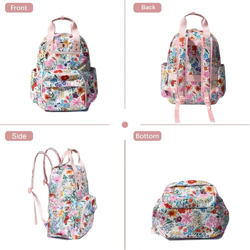 ESVAN Diaper Bag Backpack, Large Capacity Multifunction Baby Essentials Fashion Travel Pack Linen Canvas office Laptop Bag (Canvas Pink) - color: Canvas Pink