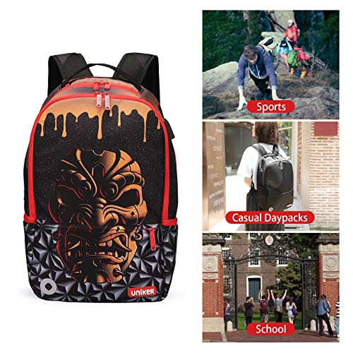 Graffiti Backpack for School, 20L Casual Daypack, Designer Laptop Backpack for 15.6 Inch Laptop - color: Warrior Pattern