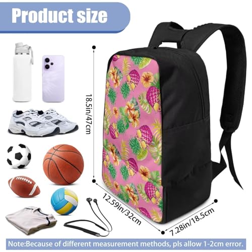 18.5in Basketball Backpack Basketball Bag with Shoe Compartment & Ball Holder, Waterproof Bag for Soccer Volleyball - color: Summer Pineapple Floral Print